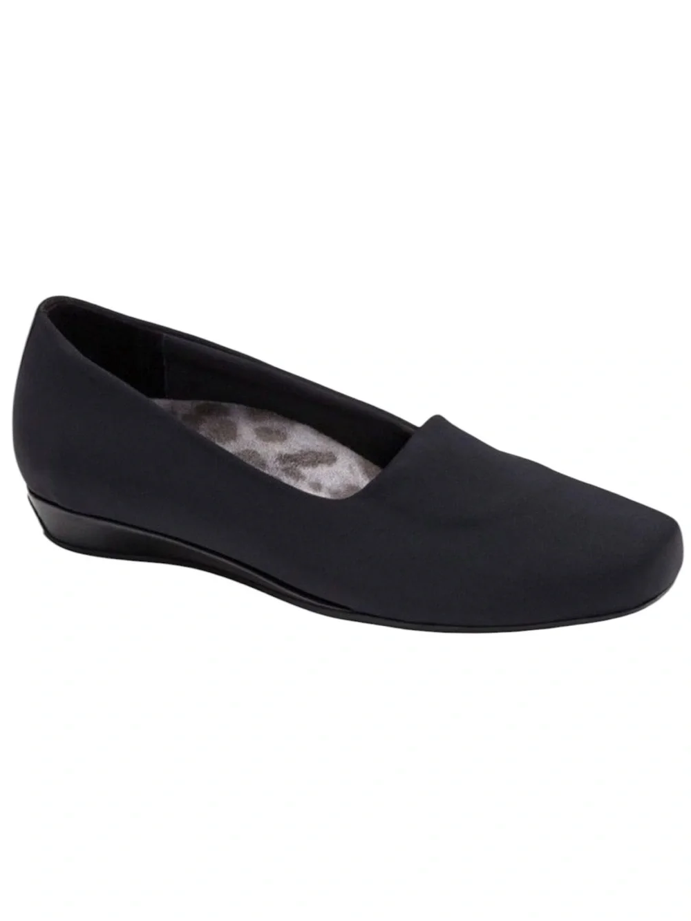Vionic 386 Powell Black Demi‎ Wedge Slip On Flat Size 8 NWT